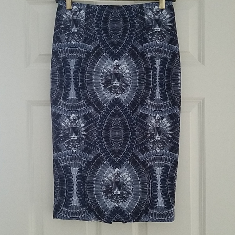 H & M jewel print pencil skirt